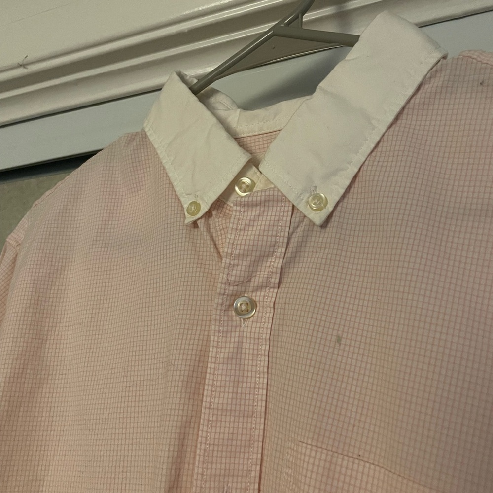 Gap Men's Light Pink Grid Pattern Button Down Shi… - image 3